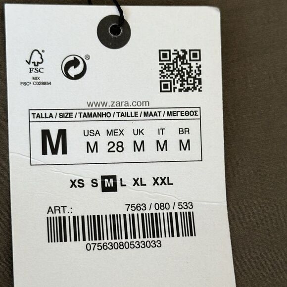 ZARA | Mid Khaki | POPLIN CULOTTES - Picture 5 of 8